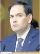  ?? SUSAN WALSH/AP ?? Sen. Marco Rubio listens to testimony in a Senate Intelligen­ce Committee hearing.