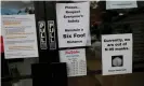 ?? Photograph: John G Mabanglo/EPA ?? Signs remind customers of coronaviru­s orders at a harware store in Orinda, California.