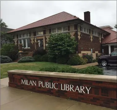  ?? SUBMITTED ?? Milan Public Library has retained the curbside pickup it began offering amid the novel coronaviru­s pandemic.