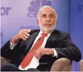  ?? 2015 PHOTO BY CNBC VIA MERLIN FTP ?? Investor Carl Icahn called the$54 billion deal “patently ridiculous.”