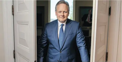  ?? DARREN BROWN ?? Stephen Poloz, governor of the Bank of Canada, kept interest rates low in the face of inflation, arguing that letting the economy run a little hot could entice companies to expand.