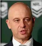  ??  ?? NRL chief executive Todd Greenberg has faced Ben Barba’s behavioura­l issues before at the Bulldogs.