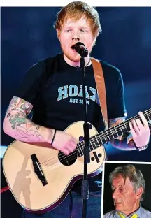  ??  ?? Hit man: Ed Sheeran and, inset, Peter Bowyer, who was involved with music charts in the Fifties