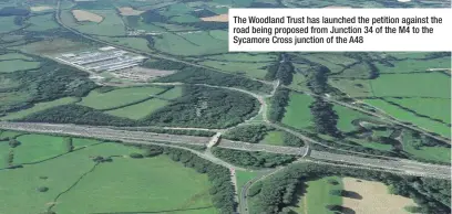  ??  ?? The Woodland Trust has launched the petition against the road being proposed from Junction 34 of the M4 to the Sycamore Cross junction of the A48