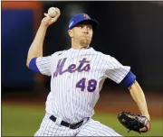  ?? ASSOCIATED PRESS FILE PHOTO ?? New York Mets starting pitcher Jacob deGrom delivers against the San Diego Padres during the first inning of Game 2of a National League wild-card playoff series earlier this year in New York.