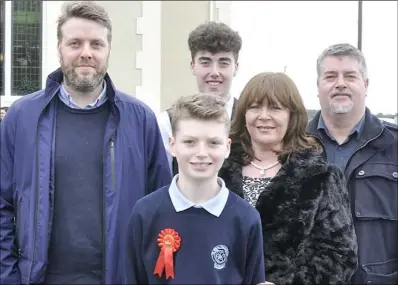  ??  ?? Luke Johnson,St Oliver Plunkett NS on his Confirmati­on Day in St Furseys Church Haggardsto­wn with Kevin, Dylan, Sharon and Anthony Johnson.