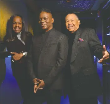  ?? MARVIN JOSEPH/THE WASHINGTON POST ?? Kennedy Center Honors recipients Verdine White, left, Philip Bailey and Ralph Johnson, members of Earth, Wind & Fire, said they wished their band’s founder, Verdine’s older brother Maurice, had been with them at the ceremony. Maurice “started the fire,” says Bailey, “and we’ve kept it burning.”