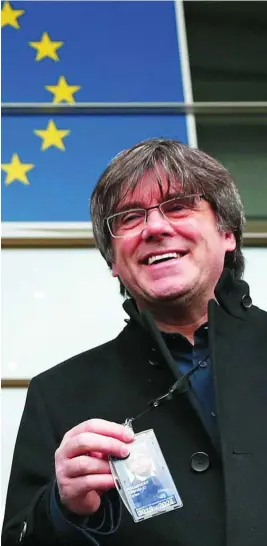  ?? REUTERS ?? El eurodiputa­do fugado Carles Pugidemont, en Bruselas el pasado día 5