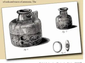  ??  ?? Right: Two sealed glass vessels from the Bartlow Hills, whose contents Faraday analysed