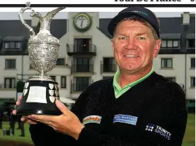  ??  ?? Paul’s prize: Broadhurst wins the Senior Open and (below) with Jimenez