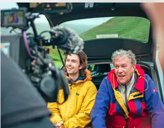  ?? ?? Above:
Writer Ewan Pollitt (left) and Archers star Tim Bentinck (right) filming Rambler Man at Honister Pass.
Above right:
Director Angus Imrie and his ‘radio dad’, Tim Bentinck.