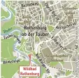  ??  ?? Bezoldweg Obere Bhf.str. bacher Ans
Erlbacher str.
Nördlinger Wildbad Rothenburg Str.
Anfahrt str.