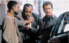  ?? WARNER BROS. ?? Mel Gibson was in his heyday in the 1990s. At left, with Chris Rock and Danny Glover in “Lethal Weapon 4” (1998) and as star and director of the Oscar-winning film “Braveheart” (1995).