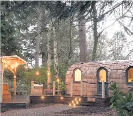  ??  ?? Romantic retreat Glamping hidden in the woods