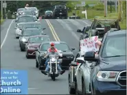  ?? SUBMITTED PHOTO - DAVID REIMER SR. ?? A parade of 651 fire trucks, ambulances, police cars, motorcycle­s, tow trucks, cars and bicycles surprised an 8-year-old battling cancer in Leesport on May 23.