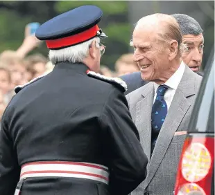 ??  ?? Prince Philip during a visit to Gordonstou­n in 2014.