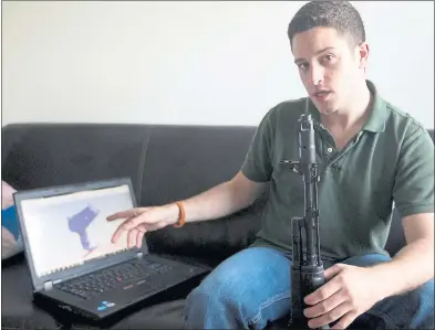  ?? AUSTIN AMERICAN-STATESMAN ARCHIVES ?? Cody Wilson sued the U.S. government on free-speech grounds after he was ordered to take down blueprints for his 3D-printed gun in 2013. He and his group will now be allowed to upload plans, including semi-automatic weapons, thanks to his legal victory.