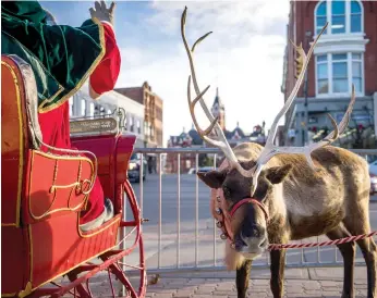  ??  ?? Meet Santa Clause at one of his several stops in Stratford this Christmas season. Great for a seasonal outing for the whole family!