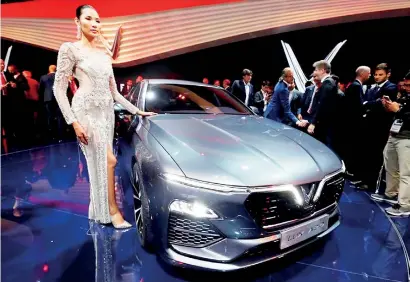  ??  ?? Vietnamese vehicle, theVinFast, at the Paris Auto Show last year.//REUTERS