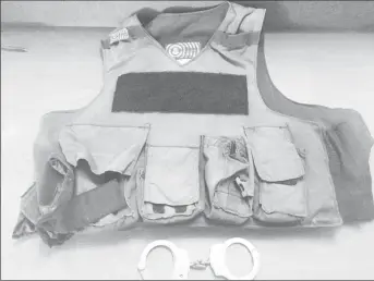  ?? Force photo) (Guyana Police ?? The bulletproo­f vest that was found by the police on Thursday