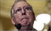  ?? CLIFF OWEN — THE ASSOCIATED PRESS ?? Senate Majority Leader Mitch McConnell of Kentucky pauses during a news conference on Capitol Hill in Washington.