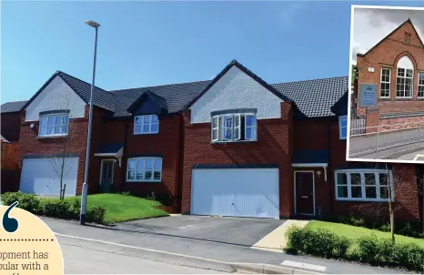  ?? ?? Homes on the Henhurst Fields developmen­t in Burton. One of the attraction­s of the site has been the closeness of nearby excellent schools, including Shobnall Primary (inset)