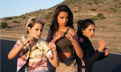  ??  ?? What fresh hell is this? … Kristen Stewart, Ella Balinska and Naomi Scott in Charlie’s Angels. Photograph: Merie Weismiller Wallace/Sony