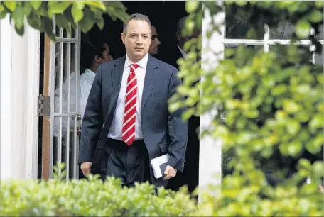  ?? Evan Vucci Associated Press ?? REINCE PRIEBUS, President Trump’s chief of staff, said that by pushing the healthcare legislatio­n through the House last week, “the president achieved something that no one thought he would.” The Senate is considered unlikely to pass the measure in its...