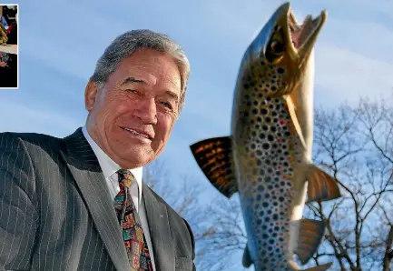  ?? PHOTOS: STUFF ?? Fishing for votes in the heartland: New Zealand First leader Winston Peters’ campaign tour has featured provincial centres, such as places like Gore.