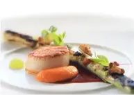  ??  ?? Caramelise­d Scallop, Sweet Potato, Teriyaki