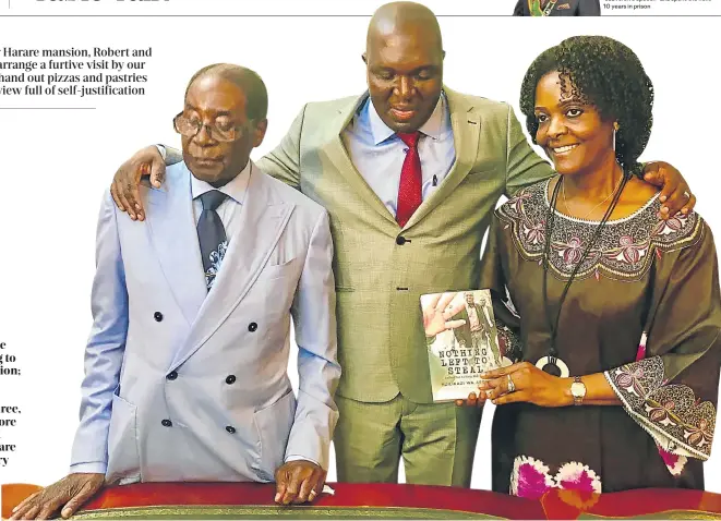  ?? Pictures: Aaron Ufumeli ?? PRIVATE CITIZENS: Sunday Times reporter Mzilikazi wa Afrika flanked by deposed Zimbabwe president Robert Mugabe and his wife Grace.