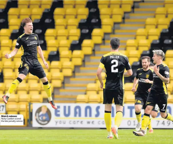  ??  ?? Match winner Nicky Cadden scored the late penalty winner