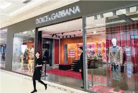  ??  ?? An outlet of Dolce &amp; Gabbana in Shanghai, China.