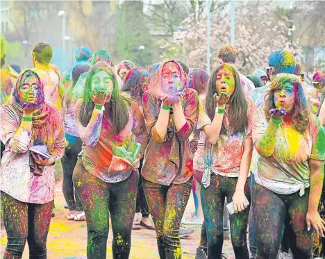  ??  ?? DUNDEE University will be awash with colour this weekend.
Holi, also known as the “festival of colours”, will return to campus on Saturday and organisers have said its going to be bigger and better than before. Members of the public are invited to...