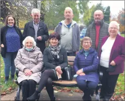  ?? (Pic: Mary Barrett) ?? Pictured at the unveiling of the bench in memory of the late Cáit Garvey in Cope Mitchelsto­wn are (Back L-r): Triona Burke, Jim Morrisson, Ciarán Garvey, Micheál Garvey, and Bridie Walsh; (Front L-r): Gretta Lee, Bríd Garvey, and Maria Garvey.