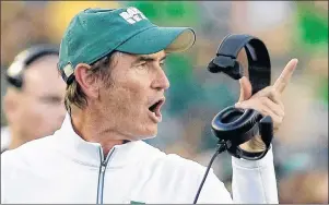  ?? AP PHOTO ?? In this September 2015 file photo, Baylor coach Art Briles yells from the sideline during the first half of an NCAA college football game against Lamar in Waco, Texas.