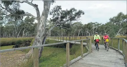  ??  ?? PROGRESS: The 11-kilometre Grampians Rail Trail includes an 80-metre boardwalk bridge across a swamp.