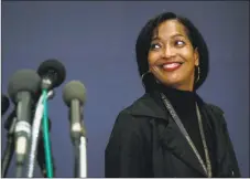  ?? Carolyn Kaster / Associated Press ?? Rep.-elect Jahana Hayes, D-Conn., walks from media microphone­s after member-elect briefings on Capitol Hill in Washington on Nov. 15.