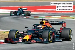  ??  ?? Verstappen’s relentless pace kept Bottas at a safe distance