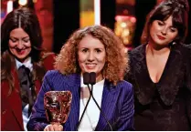  ?? ?? Criticism: Kayleigh Llewellyn accepts her Bafta