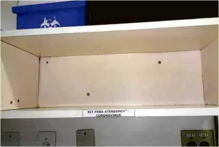  ?? Arquivo pessoal ?? Espaço reservado para armazenar EPIs em hospital paulistano