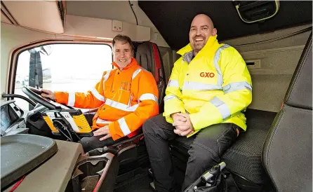  ?? Pic: Freia Turland ?? Metro Mayor Dan Norris gets behind the wheel at haulage giant GXO