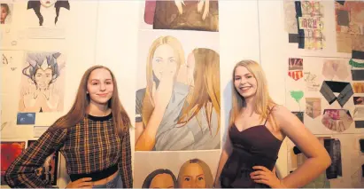  ??  ?? In the frame Former Calderside Academy pupil Amy Kearney (right) and her sister Lucy both feature in one of Amy Thomson’s major portfolio pieces