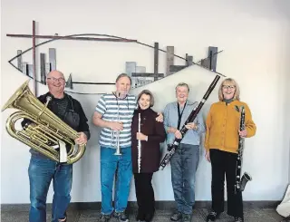  ?? SPECIAL TO THE EXAMINER ?? From left: Mike Boysen, Jon Knights, Susan Knights, Elfi Mandeljc, and Marlys Kerkman.