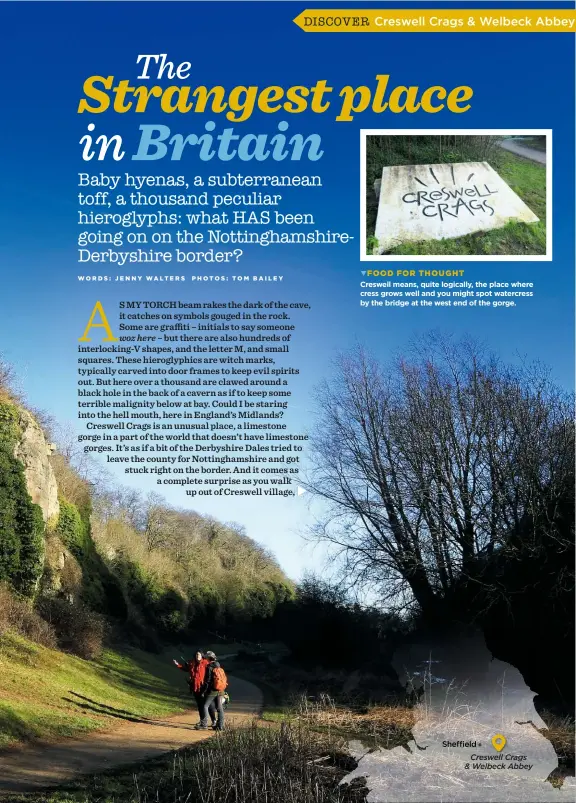  ?? PHOTOS: TOM BAILEY ?? FOOD FOR THOUGHT
Creswell means, quite logically, the place where cress grows well and you might spot watercress by the bridge at the west end of the gorge.