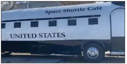  ?? (Special to the Democrat-Gazette) ?? The Space Shuttle Cafe, built from the fuselage of a DC-3 with a full kitchen inside, should soon be on its way to Arkansas as a mobile unit for Minute Man.