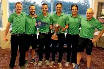  ??  ?? The Feilding A-grade pennants team after winning their first title since 1969.