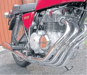  ??  ?? At a time when Honda lightweigh­ts had become rather staid, the CB400F was a breath of fresh air – and its four-into-one exhaust system was something to savour.