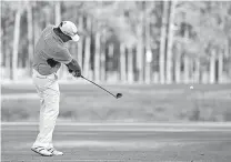  ?? Associated Press ?? Fran Quinn hits his tee shot on the seventh hole during the first round of the U.S. Open golf tournament Thursday in Pinehurst, N.C.