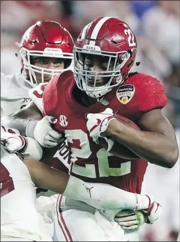  ?? —GETTY IMAGES ?? Najee Harris is one of three running backs that the Crimson Tide will rely on tonight against the Crimson Tide in the National Championsh­ip game in Santa Clara, Calif.